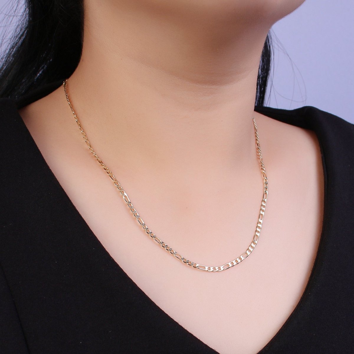 High Quality Gold Plated Figaro Chain Necklace | 18" & 20" | Unisex Minimalist