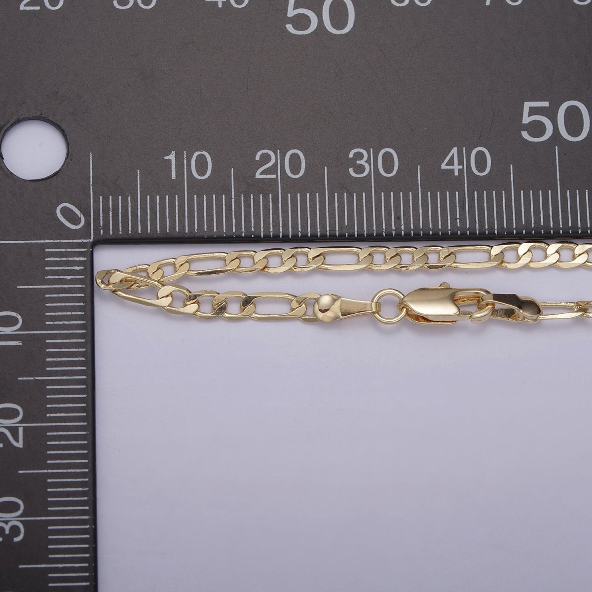 High Quality Gold Plated Figaro Chain Necklace | 18" & 20" | Unisex Minimalist