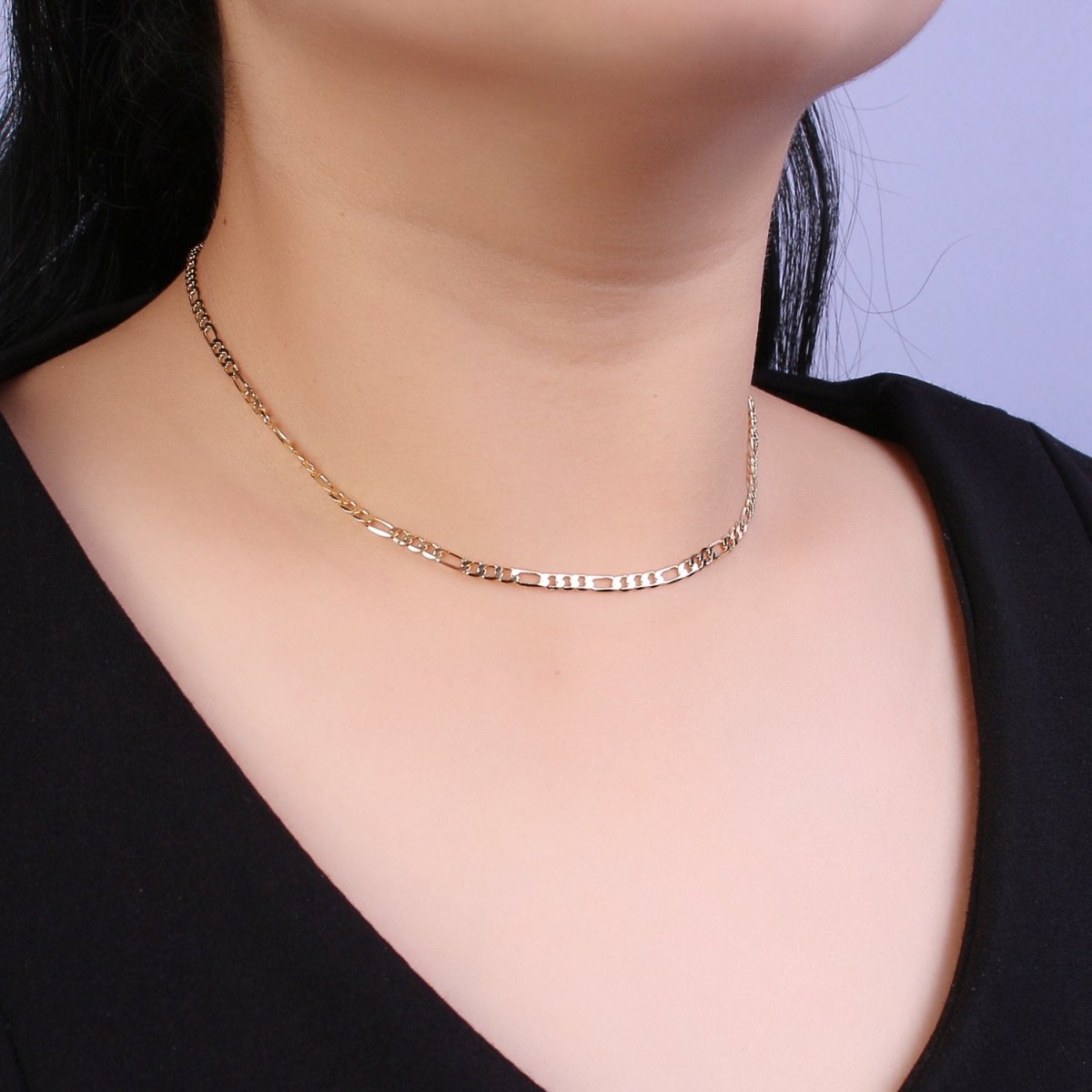 High Quality Gold Plated Figaro Chain Necklace | 18" & 20" | Unisex Minimalist