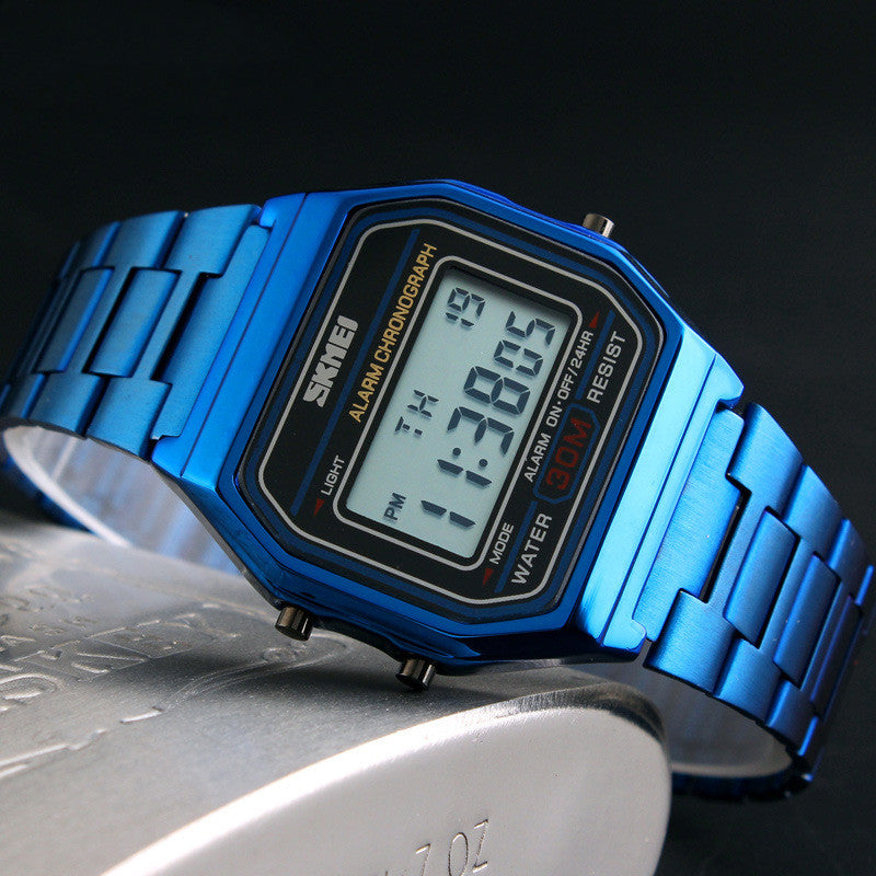 Luxury Retro Digital Sport Watch for Men — Stopwatch & Alarm
