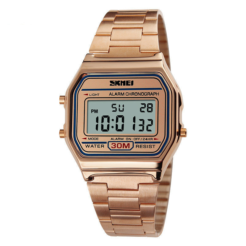 Luxury Retro Digital Sport Watch for Men — Stopwatch & Alarm