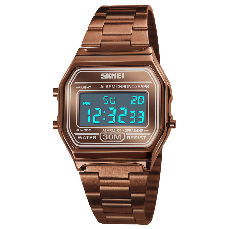 Luxury Retro Digital Sport Watch for Men — Stopwatch & Alarm