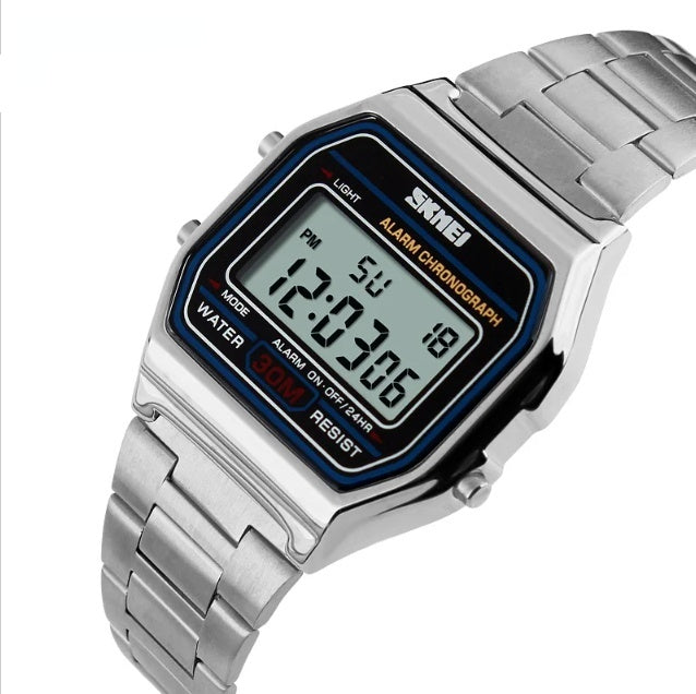 Luxury Retro Digital Sport Watch for Men — Stopwatch & Alarm
