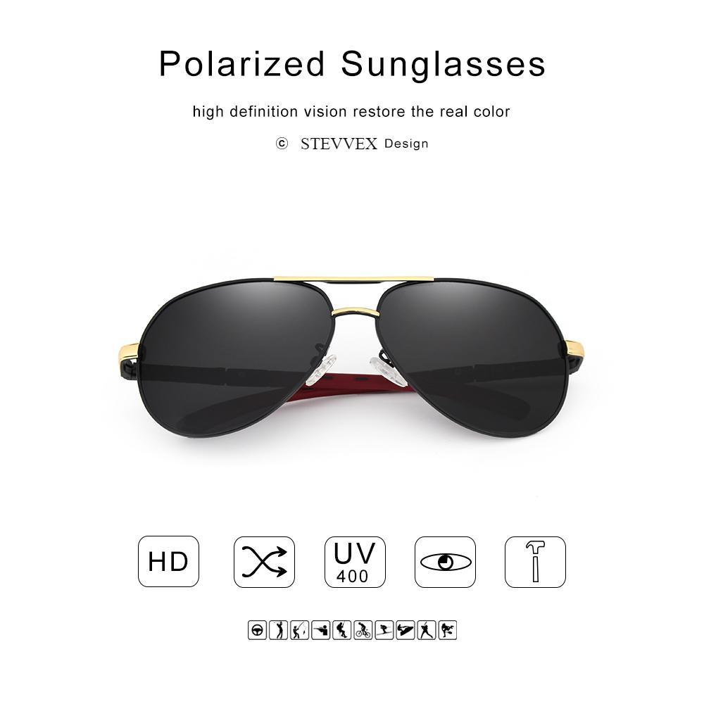 Retro Aviation Polarized Sunglasses for Men — UV400 Mirror Lens
