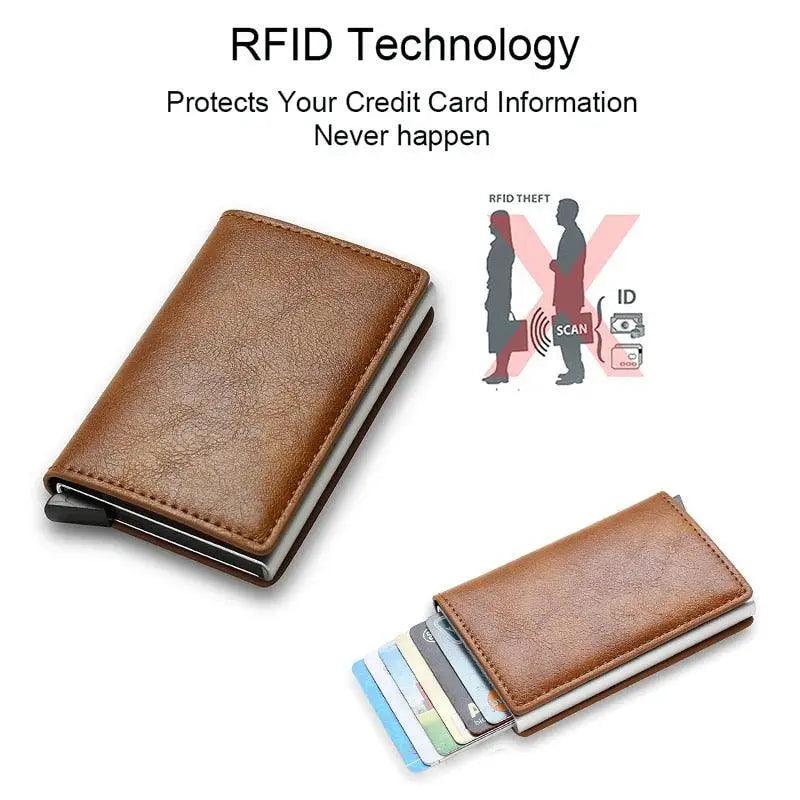 Carbon Fiber RFID Slim Card Holder Wallet for Men — Magnet Closure