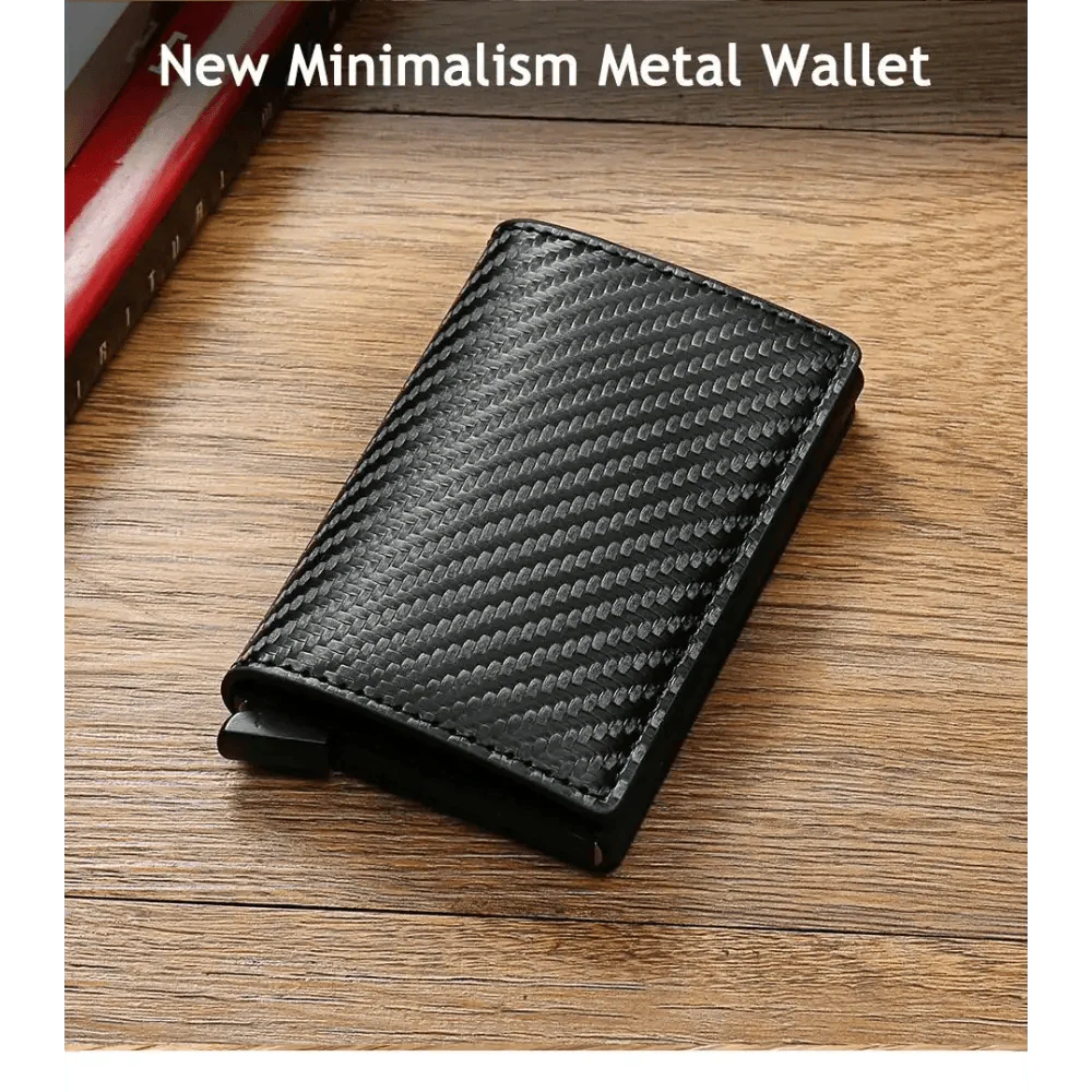 Carbon Fiber RFID Slim Card Holder Wallet for Men — Magnet Closure