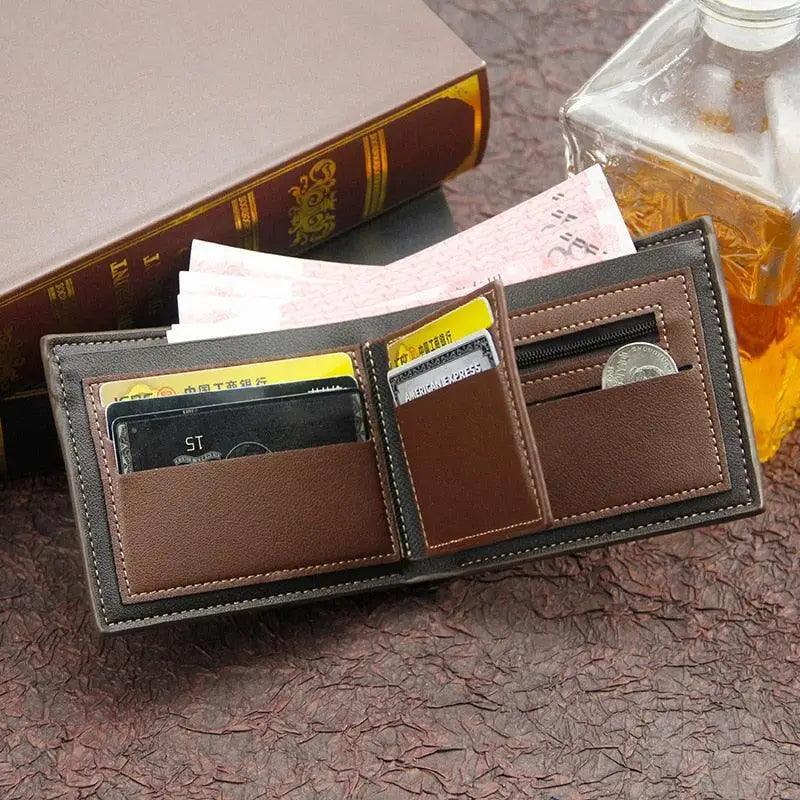 Vintage Leather Business Wallet for Men — 6 Card Pockets