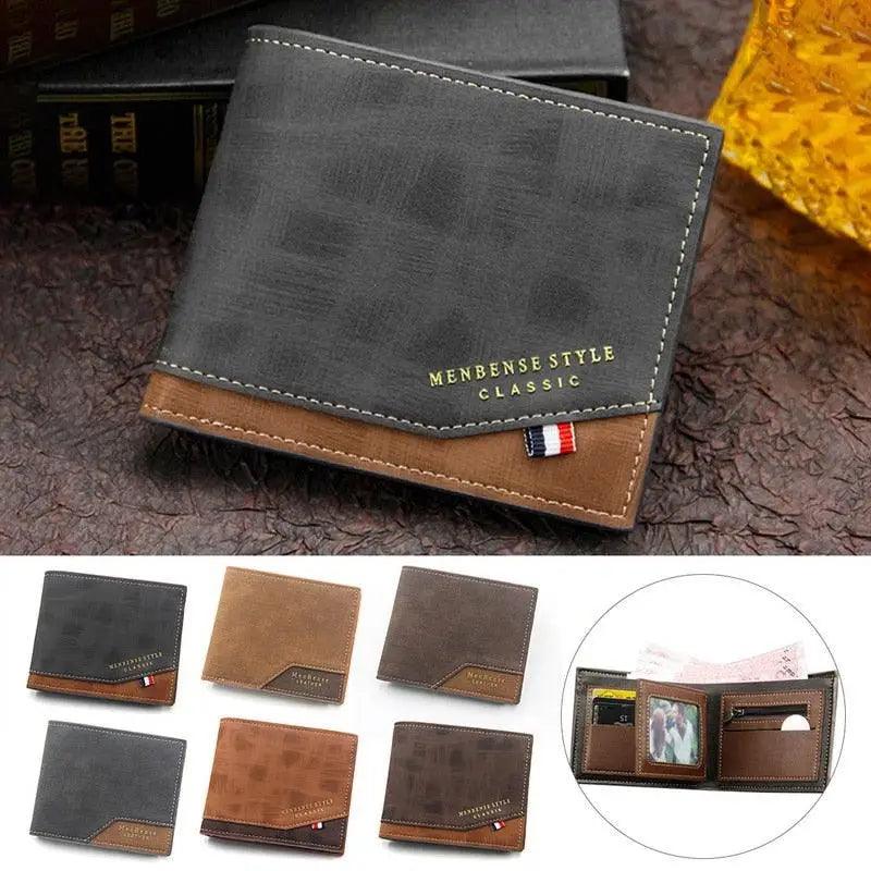 Vintage Leather Business Wallet for Men — 6 Card Pockets