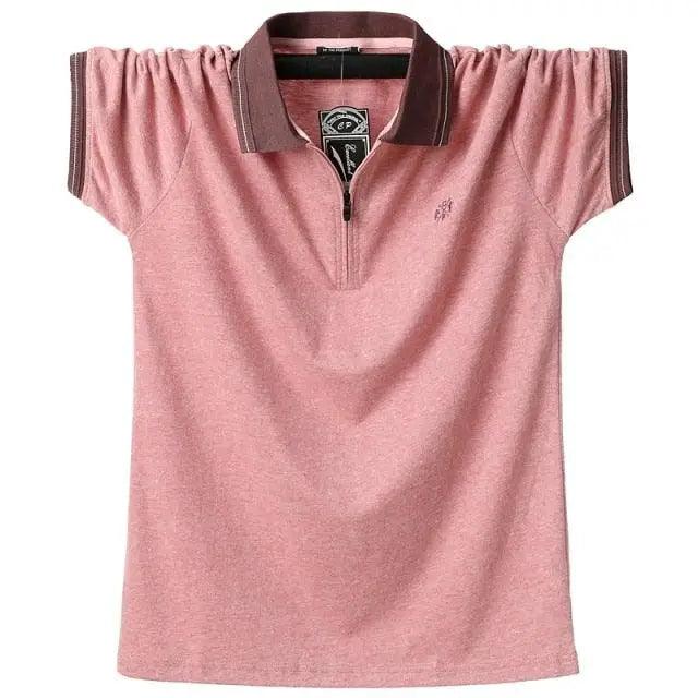 Vintage Embroidered Cotton Polo Shirt for Men — Slim Fit Short Sleeve