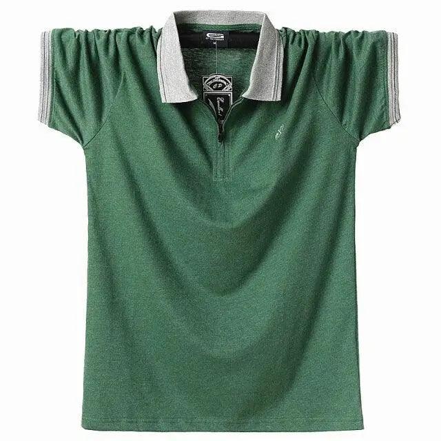 Vintage Embroidered Cotton Polo Shirt for Men — Slim Fit Short Sleeve