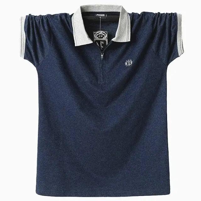 Vintage Embroidered Cotton Polo Shirt for Men — Slim Fit Short Sleeve