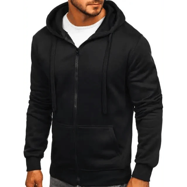 Solid Color Pullover Hoodie for Men — Casual Sport Sweatshirt