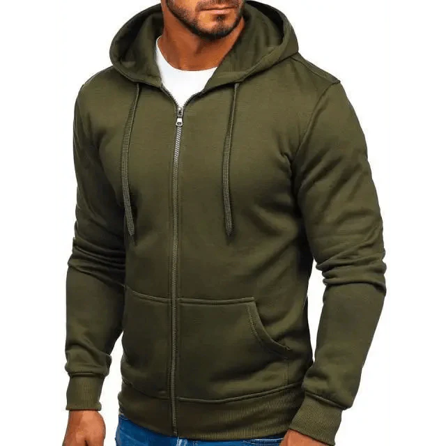 Solid Color Pullover Hoodie for Men — Casual Sport Sweatshirt