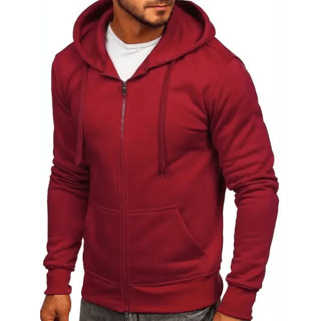 Solid Color Pullover Hoodie for Men — Casual Sport Sweatshirt