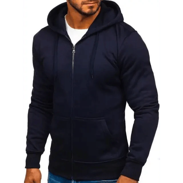 Solid Color Pullover Hoodie for Men — Casual Sport Sweatshirt