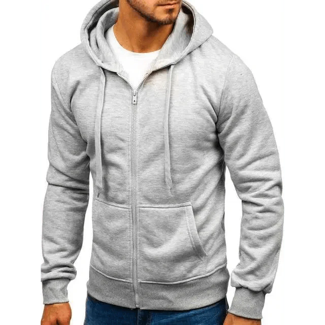 Solid Color Pullover Hoodie for Men — Casual Sport Sweatshirt