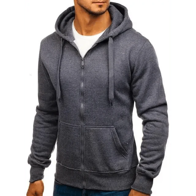 Solid Color Pullover Hoodie for Men — Casual Sport Sweatshirt