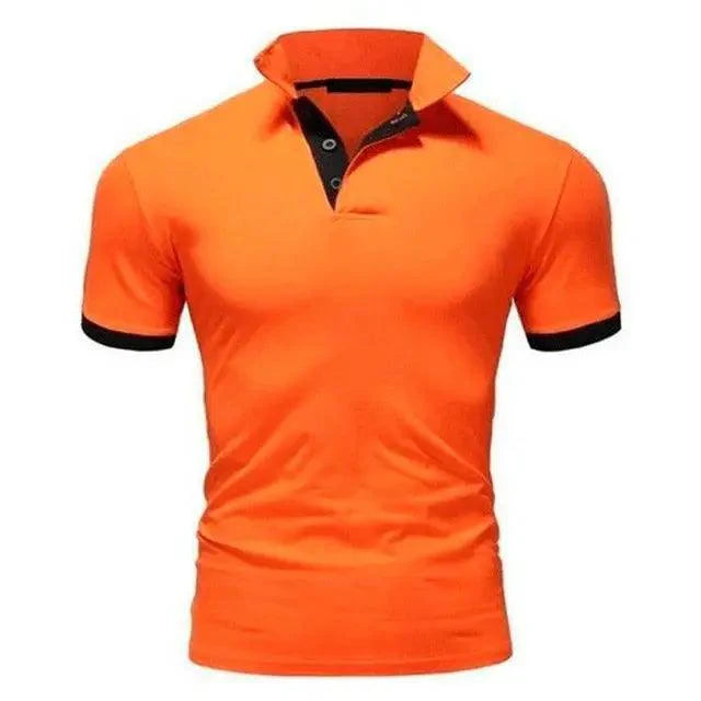 Luxury Business Polo Shirt for Men — Breathable Short Sleeve Summer Tee