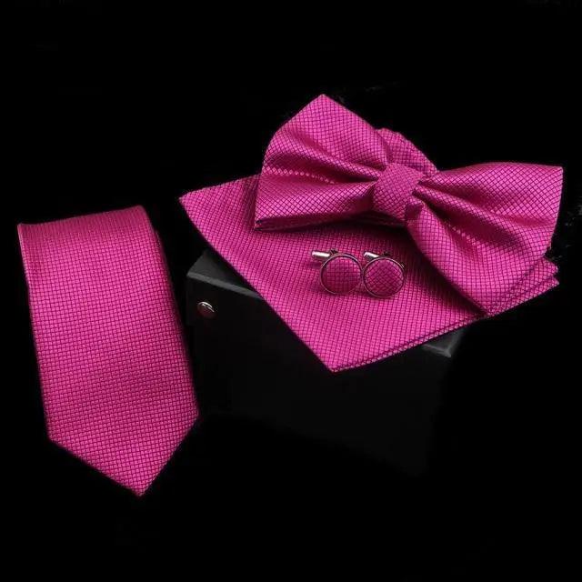Men's Bow Tie Set — Bow Tie, Pocket Square & Cufflinks