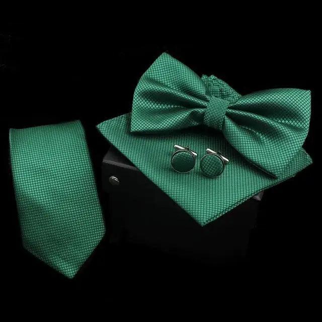 Men's Bow Tie Set — Bow Tie, Pocket Square & Cufflinks