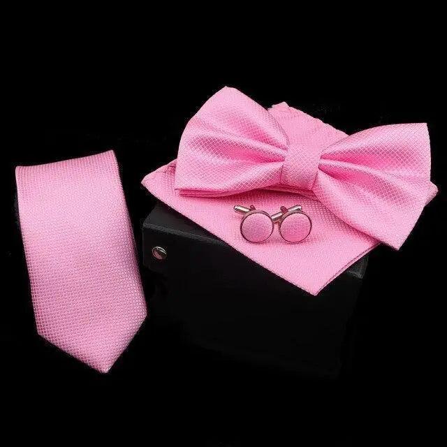 Men's Bow Tie Set — Bow Tie, Pocket Square & Cufflinks
