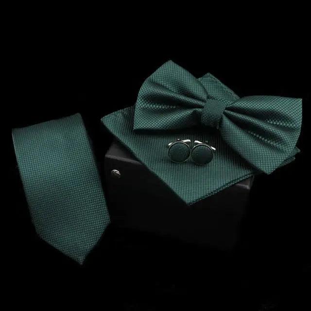 Men's Bow Tie Set — Bow Tie, Pocket Square & Cufflinks