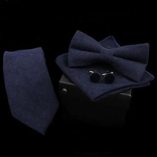 Men's Bow Tie Set — Bow Tie, Pocket Square & Cufflinks