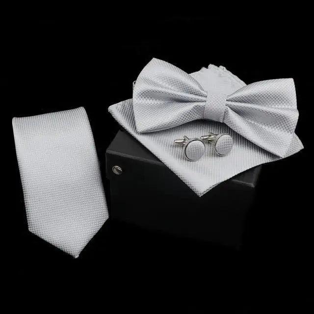 Men's Bow Tie Set — Bow Tie, Pocket Square & Cufflinks