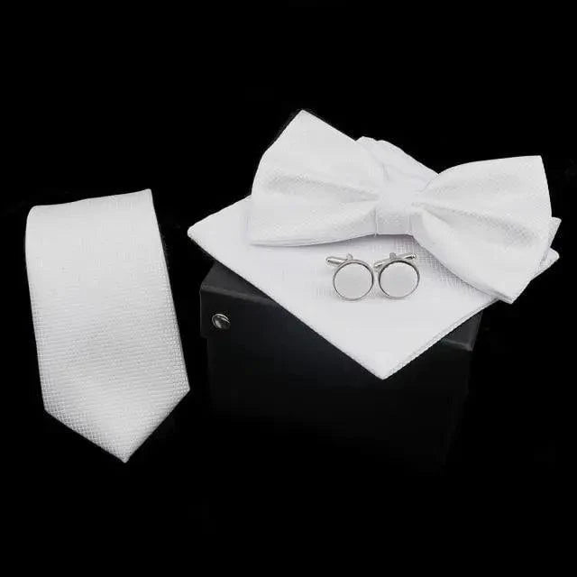 Men's Bow Tie Set — Bow Tie, Pocket Square & Cufflinks