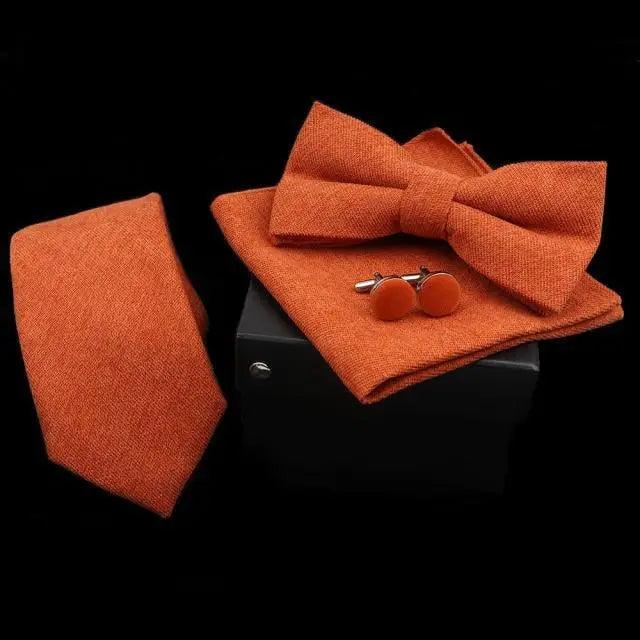 Men's Bow Tie Set — Bow Tie, Pocket Square & Cufflinks