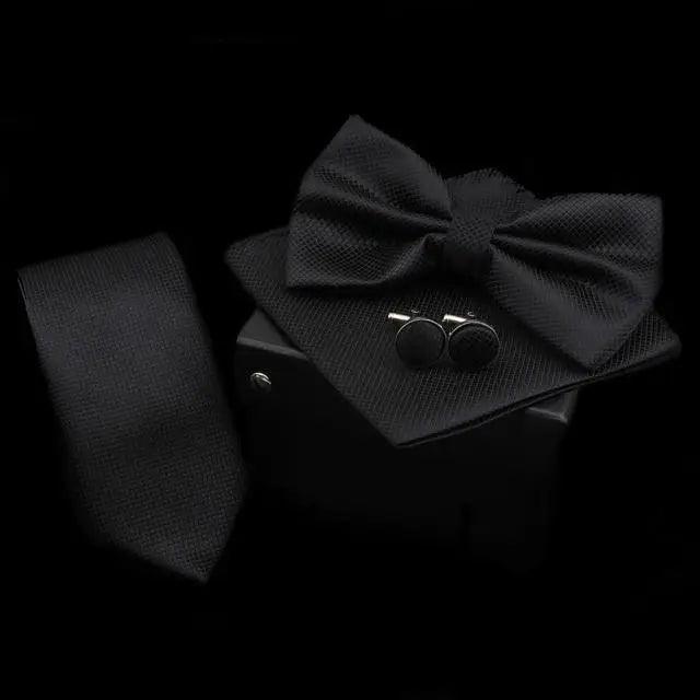 Men's Bow Tie Set — Bow Tie, Pocket Square & Cufflinks